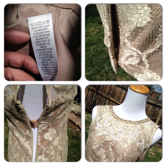 Aidan Mattox Beaded Lace Overlay Dress NWT - Picture 4 of 4